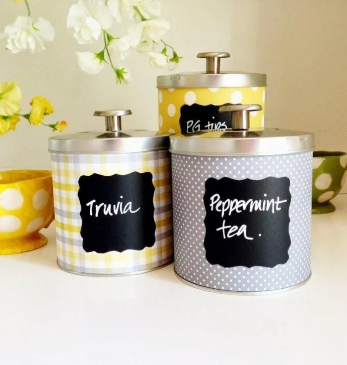 14396 painted kitchen canisters