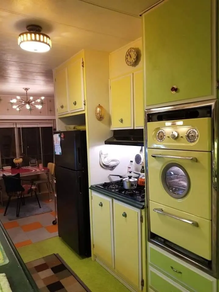 14418 yellow vintage kitchen textiles