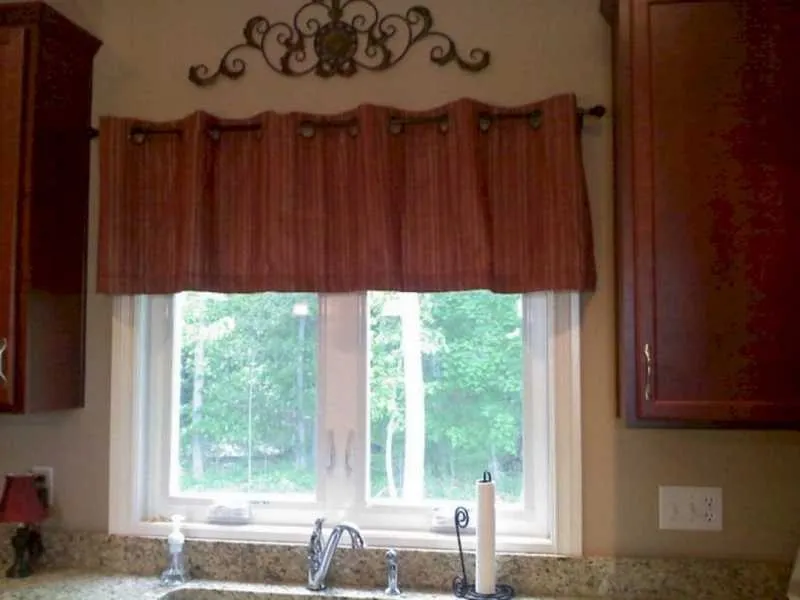 14514 solid red kitchen curtains