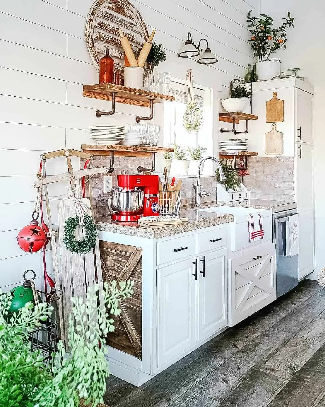 14581 budget rustic red kitchen